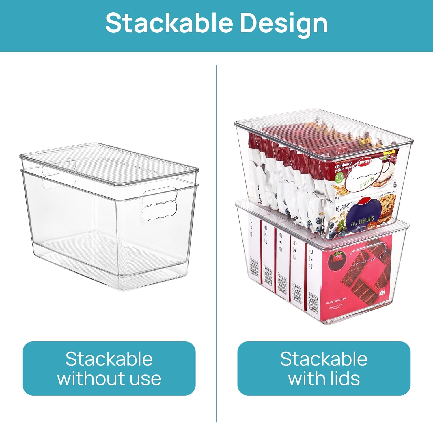 Clear Stackable Storage Bins