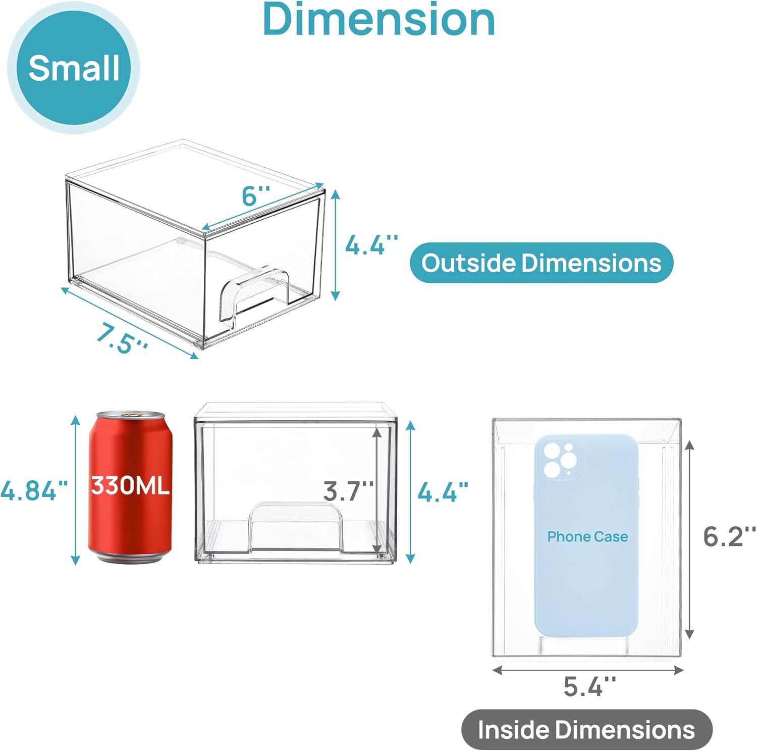 Clear Small Stackable Storage Drawers